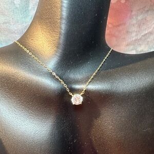 Nadri 18k Gold Plated Solitaire Necklace (EUC;Gold)